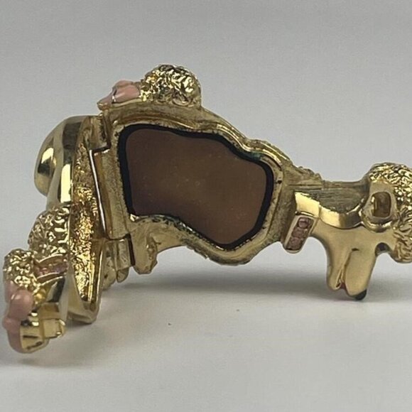 1999 Vintage Estee Lauder Gold Petite Poodle Solid Perfume Compact - Collectible - Picture 4 of 5